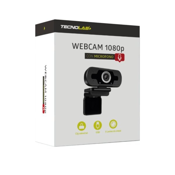 WEBCAM TECNOLAB FULL HD 1080P, GRABACION DE VIDEO, MICROFONO INTEGRADO, PLUG & PLAY, USB 2. - Imagen 2