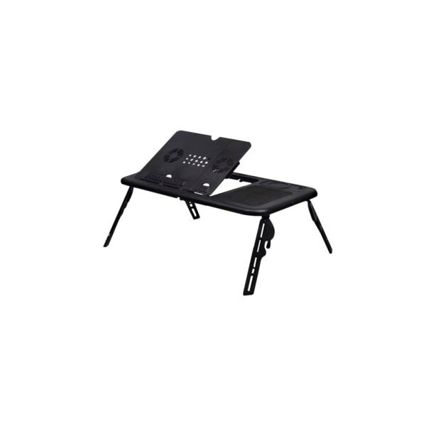 MESA PARA NOTEBOOK TECNOLAB, ANGULO AJUSTABLE 0-70°, APTA PARA PANTALLAS HASTA 15.6", VENTILADORES USB, PLEGABLE, CON ALFOMBRILLA.