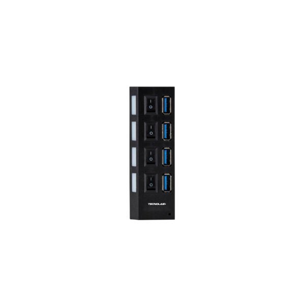 MINI HUB 4 PUERTOS USB TECNOLAB, INTERFAZ 2, LED AZUL, INTERRUPTOR, PLUG & PLAY, HASTA 480MBPS. - Imagen 2