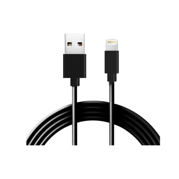 CABLE DE IPHONE Y IPAD USB A LIGHTNING CERTIFICADO POR APPLE COMPATIBLE CON VERSION 5/6/7/8/X/11/12/13. BLACK - Imagen 2