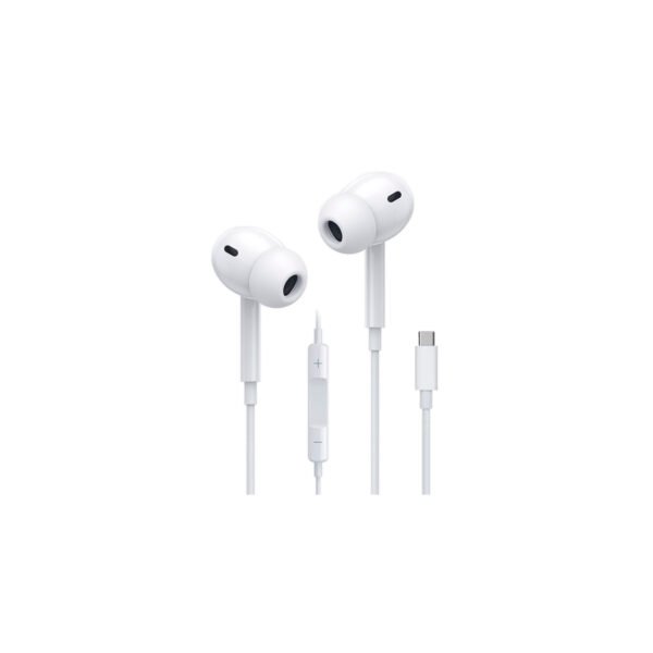 AUDIFONOS IN-EAR TECNOLAB, CONECTOR TIPO-C, CABLE DE 1M, COMPATIBLES CON SMARTPHONES Y DISPOSITIVOS AUDIO. WHITE