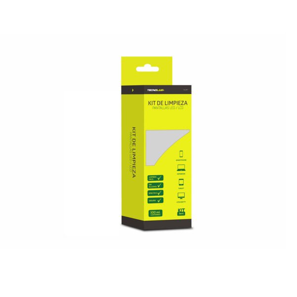 KIT DE LIMPIEZA 3 EN 1 TECNOLAB, PARA SMARTPHONES, TABLETS, MONITORES, ELIMINA HUELLAS Y RESIDUOS. - 100ML