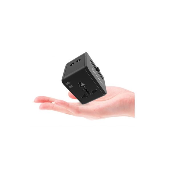ADAPTADOR DE VIAJE UNIVERSAL TECNOLAB 2 USB 110V O 220V COLOR NEGRO - Imagen 3