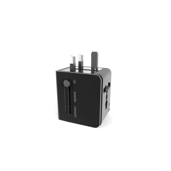 ADAPTADOR DE VIAJE UNIVERSAL TECNOLAB 2 USB 110V O 220V COLOR NEGRO - Imagen 4