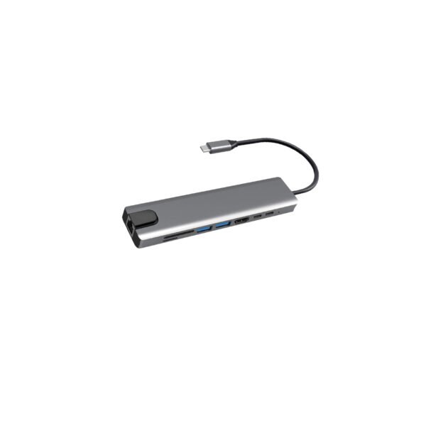 HUB TIPO C - 8 EN 1 - HDMI /USB 3x2 /TF /SD /USB-C /PD /RJ45 - Imagen 2