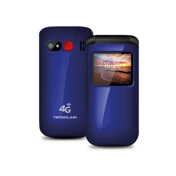 TELEFONO SENIOR 4G TECNOLAB, LINTERNA, CAMARA, RADIO FM, BT, SOS, BATERIA 600MAH, PANTALLA 1.77". BLUE.