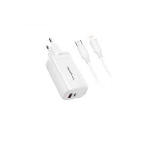 CARGADOR CELULAR QC3 + PD - 65W - CON CABLE TIPO C A LIGHTNING