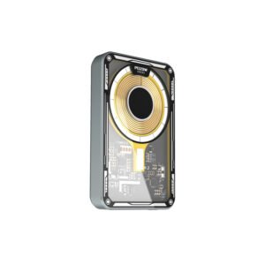 POWER BANK INALAMBRICO MAGNETICO TECNOLAB, 10000MAH, 20W, ENTRADA/ SALIDA TIPO C, 5 LED. YELLOW