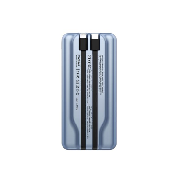 POWER BANK TECNOLAB 20000MAH 65W INCLUYE 2 CABLES 1 TIPO C Y 1 LIGHTNING - Imagen 2