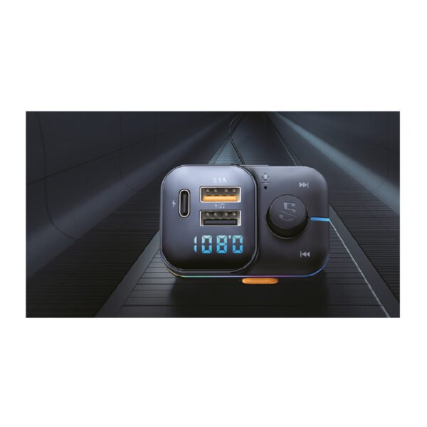 CARGADOR DE AUTO CARGA RAPIDA 12V CON TRANSMISOR FM BLUETOOTH - SALIDA PD Y USB-Ax2 -15 WATTS - Imagen 2