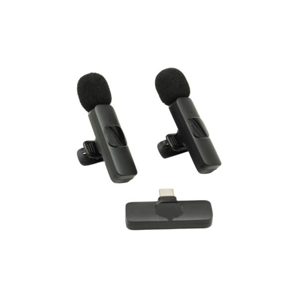 KIT DE 2 MICROFONOS LAVALIER INALAMBRICO PARA CELULAR CON CONEXION TIPO C