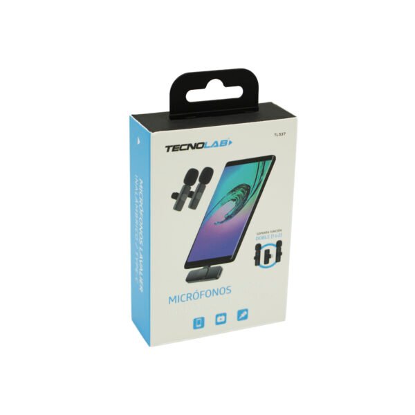 KIT DE 2 MICROFONOS LAVALIER INALAMBRICO PARA CELULAR CON CONEXION TIPO C - Imagen 2