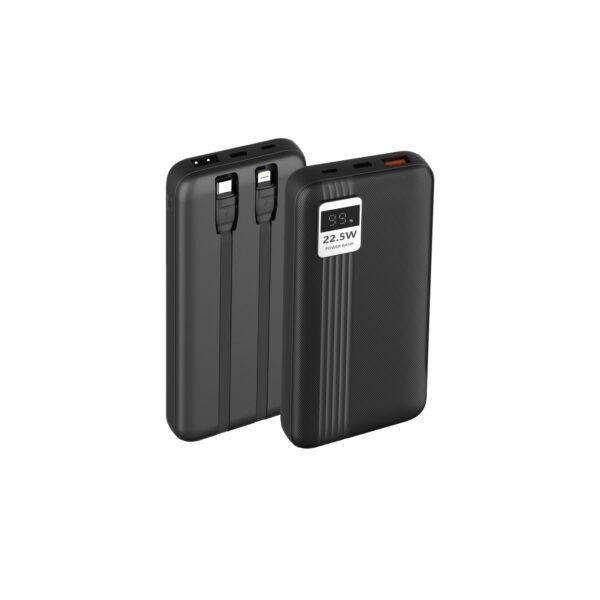 POWER BANK TECNOLAB 10000MAH 22,5W INCLUYE 2 CABLES -  TIPO C Y LIGHTNING - BLACK - Imagen 2