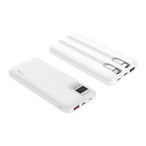 POWER BANK TECNOLAB 10000MAH 22,5W INCLUYE 2 CABLES -  TIPO C Y LIGHTNING - WHITE