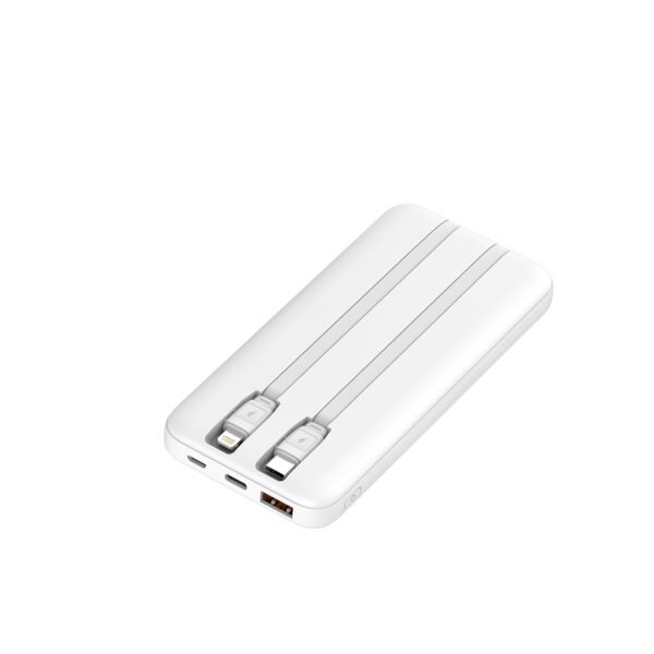 POWER BANK TECNOLAB 10000MAH 22,5W INCLUYE 2 CABLES -  TIPO C Y LIGHTNING - WHITE - Imagen 2