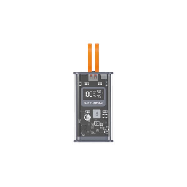 POWER BANK TECNOLAB 10000MAH 22,5W INCLUYE 2 CABLES -  TIPO C Y LIGHTNING - GRAY