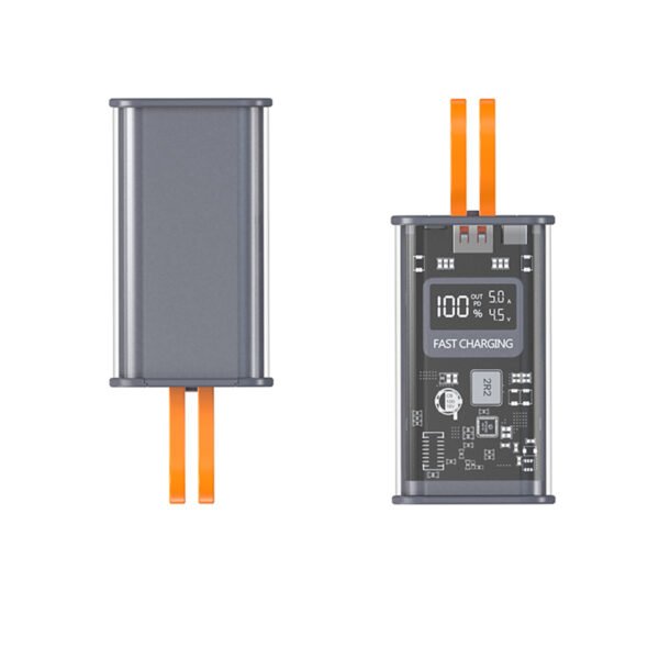 POWER BANK TECNOLAB 10000MAH 22,5W INCLUYE 2 CABLES -  TIPO C Y LIGHTNING - GRAY - Imagen 3