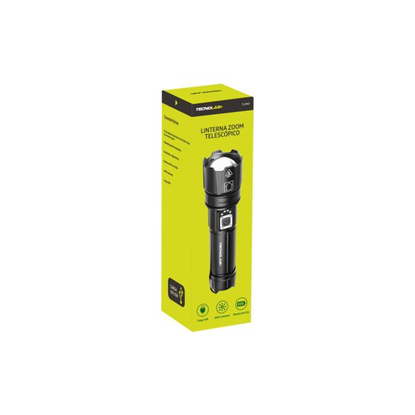 LINTERNA TECNOLAB DE MANO 16CM A PRUEBA DE AGUA CARGA USB - Imagen 4