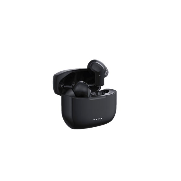 AUDIFONOS TECNOLAB, FRECUENCIA DE RESPUESTA 20HZ-20KHZ, BATERIA DE 30MAH (AUDIFONO), BATERIA DE 200MAH (ESTUCHE). BLACK