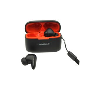 AUDIFONOS TECNOLAB, FRECUENCIA DE RESPUESTA: 20HZ - 20KHZ, BATERIA DE 30MAH (AUDIFONO), BATERIA DE 200MAH (ESTUCHE). BLACK