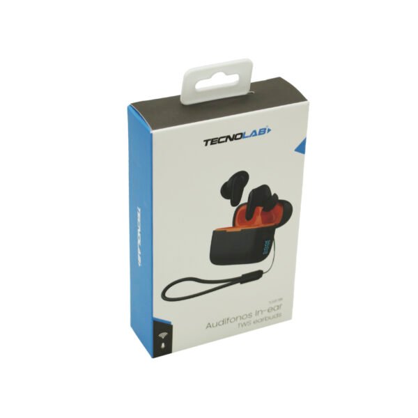 AUDIFONOS TECNOLAB, FRECUENCIA DE RESPUESTA: 20HZ - 20KHZ, BATERIA DE 30MAH (AUDIFONO), BATERIA DE 200MAH (ESTUCHE). BLACK - Imagen 3