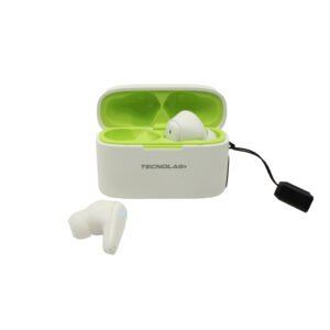 AUDIFONOS TECNOLAB, FRECUENCIA DE RESPUESTA: 20HZ - 20KHZ, BATERIA DE 30MAH (AUDIFONO), BATERIA DE 200MAH (ESTUCHE). WHITE