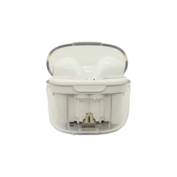 AUDIFONOS TECNOLAB, FRECUENCIA DE RESPUESTA: 20HZ - 20KHZ, BATERIA DE 30MAH (AUDIFONO), BATERIA DE 200MAH (ESTUCHE). WHITE