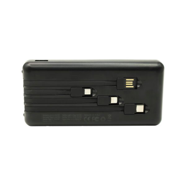 POWER BANK SOLAR 10000mAh CON CABLE DE CARGA INCORPORADO- BLACK - Imagen 5