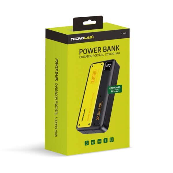POWER BANK TECNOLAB, 20000MAH, 22.5 WATTS-  DISPOSITIVO RAPIDO Y SEGURO, AMPLIA COMPATIBILIDAD DE DISPOSITIVOS - Imagen 3