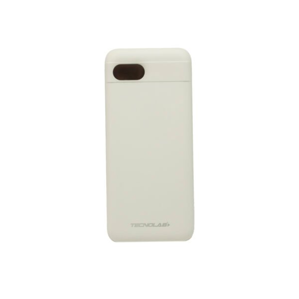 POWER BANK TECNOLAB 20000MAH,22.5 WATTS -  CARGA RAPIDA, 2 CABLES INCORPORADOS, PROTECCION SOBRECARGA. WHITE