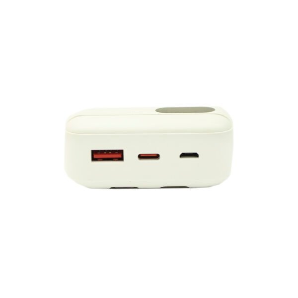 POWER BANK TECNOLAB 20000MAH,22.5 WATTS -  CARGA RAPIDA, 2 CABLES INCORPORADOS, PROTECCION SOBRECARGA. WHITE - Imagen 4