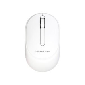 MOUSE BLUETOOTH TECNOLAB + 2.4GHZ, 1000 DPI, 3 BOTONES, PILAS AA, SENSOR LUZ ROJA LED, DISTANCIA 10M. WHITE