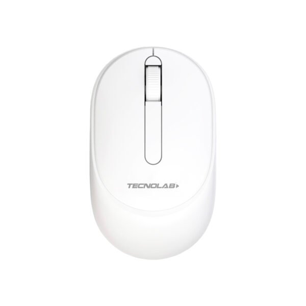 MOUSE BLUETOOTH TECNOLAB + 2.4GHZ, 1000 DPI, 3 BOTONES, PILAS AA, SENSOR LUZ ROJA LED, DISTANCIA 10M. WHITE