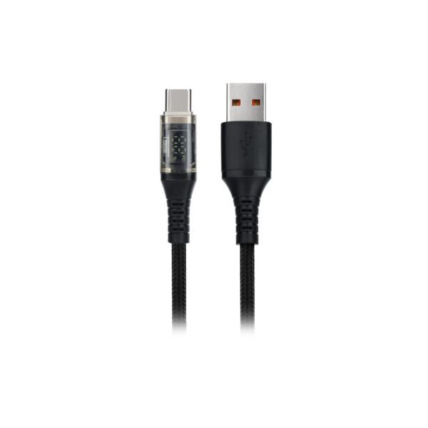 CABLE TECNOLAB USB A TIPO C, 20 WATTS, DISPLAY LED, TRENZADO - 100% COBRE, LONGITUD 1 M.