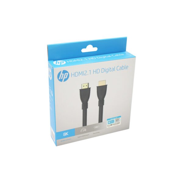 CABLE  HP HDMI 8K/60HZ HP, ADMITIENDO ETHERNET, VIDEO, 3D, Y TRANSMISION SINCRONIZADA. ENCHUFE CHAPADO EN ORO 24K, REDUCE PERDIDA DE SEÑAL. - Imagen 2