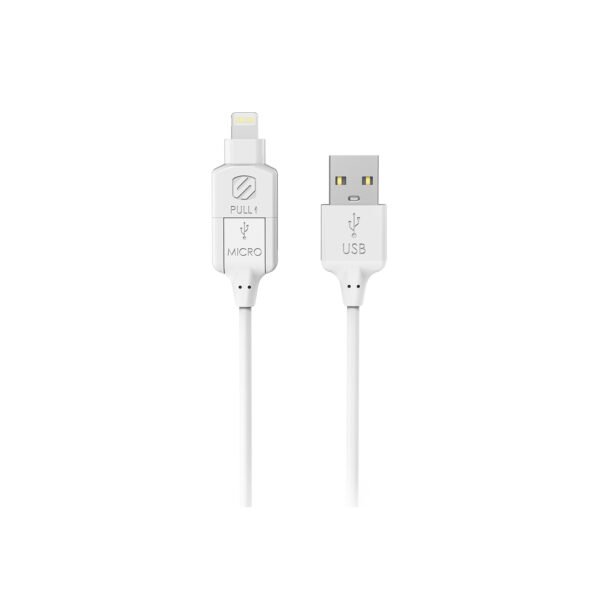 CABLE USB A LIGHTNING Y MICRO USB (2 EN 1), CARGA Y DATOS, 1M, VELOCIDAD RAPIDA, RESISTENTE. - Imagen 2