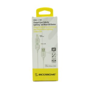 CABLE CERTIFICADO 2 EN 1 PARA IPHONE + CONECTOR MICRO USB