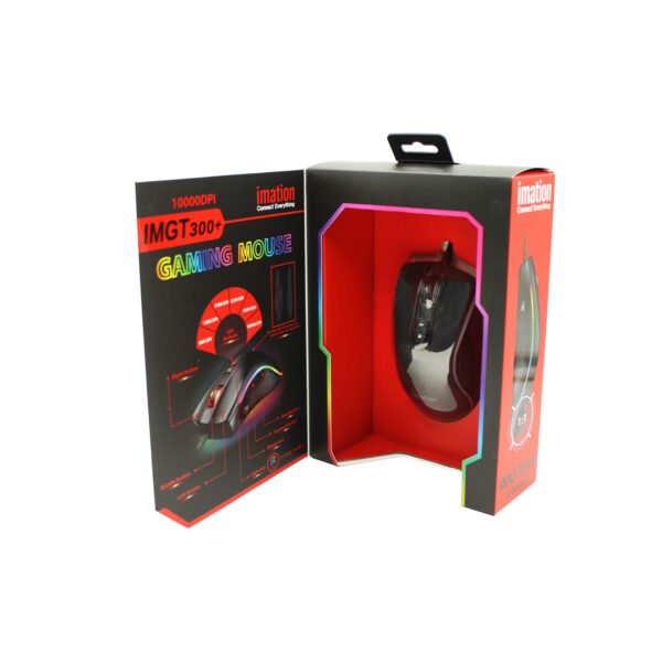 MOUSE IMATION IMGT300 10000 DPI, 8 BOTONES, SENSOR PIXART 3325, RGB LED 11 MODOS, CABLE 1.7M, CONECTOR USB ORO. - Imagen 3