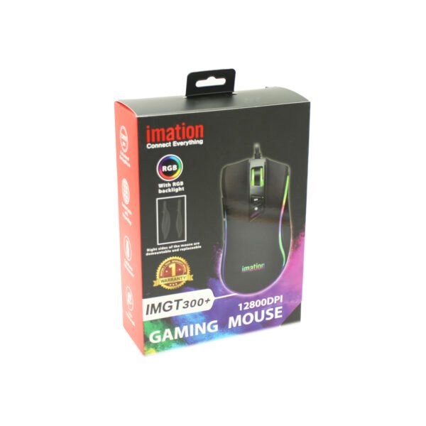 MOUSE IMATION IMGT300 12800 DPI, 10M CLICKS, RGB LED 11 MODOS, 8 BOTONES, CABLE 1.7M, CONECTOR USB ORO. - Imagen 3