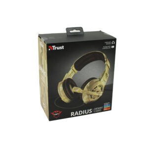 AURICULARES GAMER TRUST OVER-EAR, CONEXION JACK 3.5, CABLE 1M + EXTENSION 50CM, COLOR MIMETIZADO, COMPATIBLES CON PC, PS5/PS4, XBOX, SWITCH.