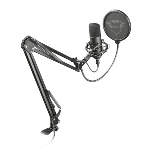 MICROFONO PROFESIONAL DE ESTUDIO TRUST, CONECTOR USB, BRAZO AJUSTABLE, INCLUYE TRIPODE, PATRON CARDIOIDE, CABLES USB DE 2.9M Y 1.8M, FILTRO POP. - Imagen 2