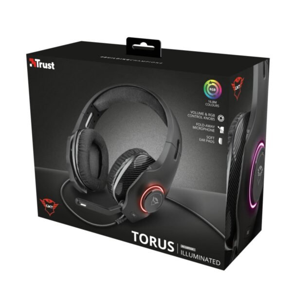 Trust GXT 455 TORUS AUDIFONOS GAMING ILUMINACON RGB BLACK - Imagen 4