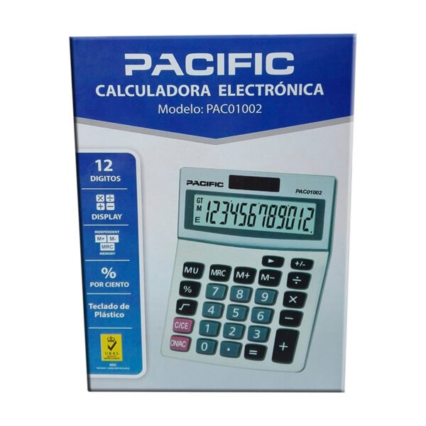 CALCULADORA ELECTRONICA PACIFIC DE 12 DIGITOS - Imagen 2