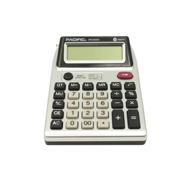 CALCULADORA ELECTRONICA PACIFIC, 12 DIGITOS, PANTALLA LCD - PILA AA INCLUIDA, LUZ UV.
