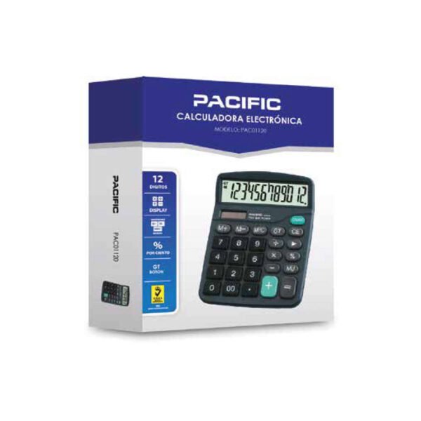 CALCULADORA ELECTRONICA PACIFIC DE 12 DIGITOS - Imagen 2
