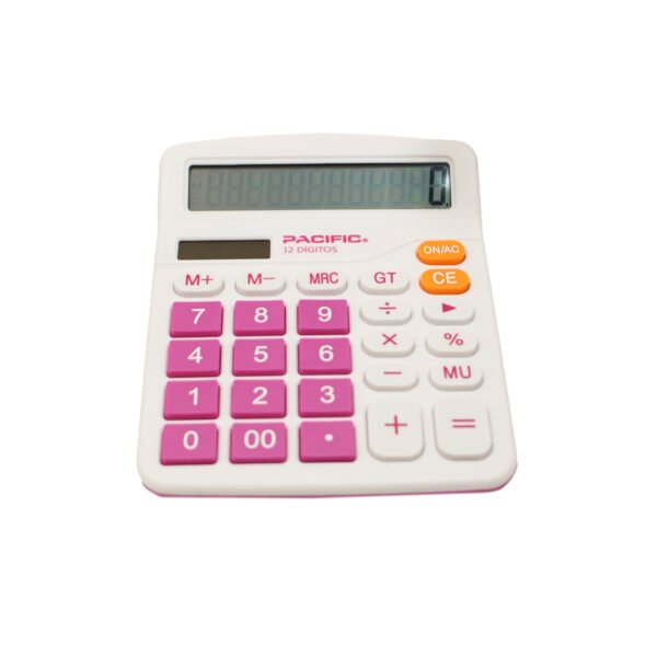 CALCULADORA DE 12 DIGITOS, FUNCIONES BASICAS, MEMORIA Y CALCULO DE CADENA. PILA AA. PINK