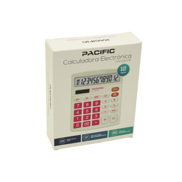 CALCULADORA DE 12 DIGITOS, FUNCIONES BASICAS, MEMORIA Y CALCULO DE CADENA. PILA AA. PINK - Imagen 2