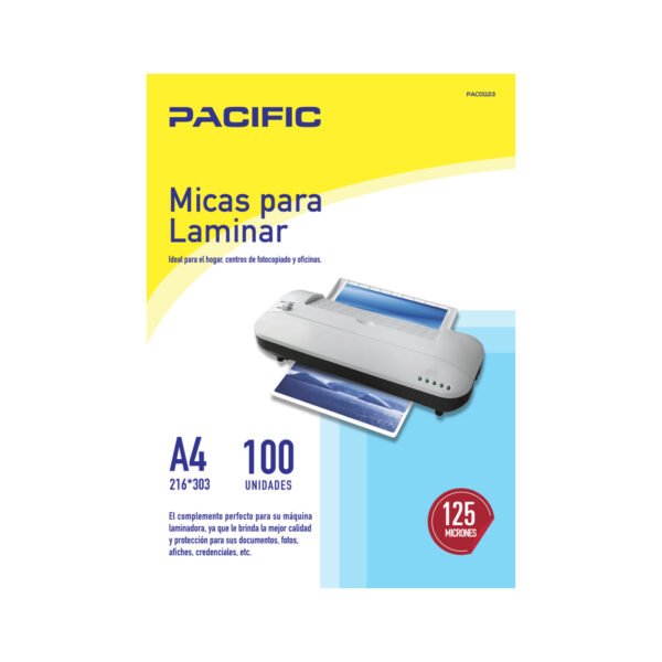 100 LAMINAS PARA TERMOLAMINADORA FORMATO A4/ 125MIC