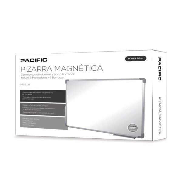 PACK DE 6 PIZARRAS BLANCA MAGNETICA GALVANIZADA PACIFIC 90X60CM, INCLUYE 3 MARCADORES Y BORRADOR - Imagen 3