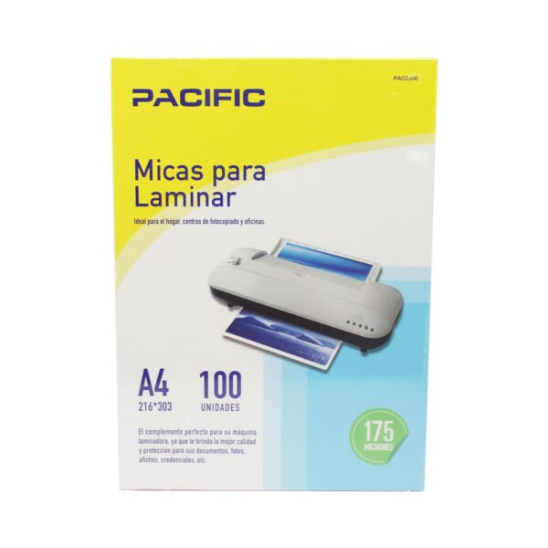 100 LAMINAS PARA TERMOLAMINADORA FORMATO A4/ 175MIC